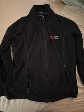 Cedars-Sinai Black Full-Zip Fleece Jacket - size large
